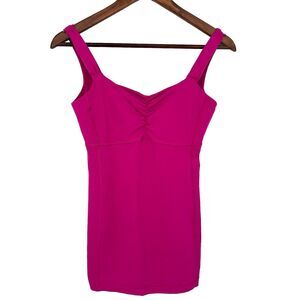 Lululemon Aria Tank Raspberry Pink size 6 Ruched Scoop Neck Built-in Shelf Bra